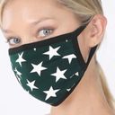 Zenana Hunter Green Star Knit Sweater + Bonus Mask Photo 7