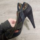 Miu Miu  By Prada Black and Green Suede Heels Size 37½ Photo 6