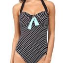 Bleu Rod Beattie NWT  Connect The Dots Black & White Polka Dot Swimsuit Size 6 Photo 0