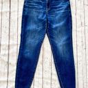 American Eagle V Cut High Waist Jeans Sz 6 Long Blue Denim Skinny Next Level Stretch Photo 0