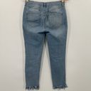 Free People  Jeans Distressed Ripped Great Heights Frayed Fringe Skinny Size 26 Photo 8