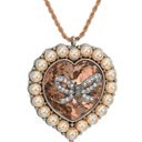 Betsey Johnson  ROSE GOLD TONE/PEARL HEART NECKLACE Photo 2