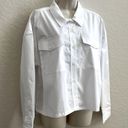 DKNY  Button Down Collared Long Sleeve Tailored Top White Pockets Women’s XL Photo 1