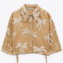 ZARA  NWT Women's embroidered tropical linen Blend shirt M RARE Photo 0