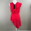 BCBGMAXAZRIA  Coral Pink Asymmetric Peplum Wrap Top Size Small NWT Photo 2