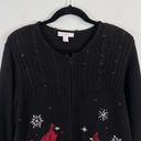 Dress Barn Vintage  Women's Black Cardinals Embellished Holiday Sweater Size L Photo 1