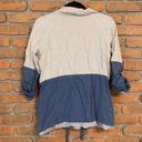 Blu Pepper ‎ Linen Blend Color Block Utility Jacket Beige Blue - Size S Photo 2