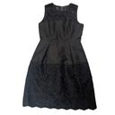 White House | Black Market WHBM Jaquard And Lace Black Dress Size 2 Photo 1