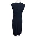 Vince  Ribbed Pencil Dress Navy Fitted Sleeveless Knit Crew Neck Sheath Size M Photo 4