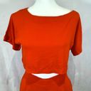 FORE Sammy Set orange wide leg palazzo pants and crop top size medium Photo 4