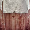 Dress Barn  White Ruffle Trim Denim Jacket Photo 4