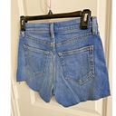 L'Agence  NWT Audrey Gold Zipper‎ Womens High Rise Frayed Denim Shorts Size 24 Photo 4