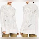 BCBGMAXAZRIA  Turtleneck Sequin Long Tunic Sweater WHITE Size XS BEW Photo 0