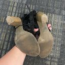 Black Lace Up Ankle Strap Block Sandal Size 9.5 Photo 4