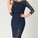 Allegra K   Dress Mesh Sheer Long Sleeve Stretch Knit Floral Lace Bodycon Large Photo 2