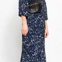 Free People EUC  Wallflower Navy Blue Floral Sheer Midi Dress Unlined XS Photo 0