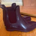 Ralph Lauren Lauren  Waterproof Rubber Boot Sz 7 Dark Purple Chelsea Rain Bootie Photo 5