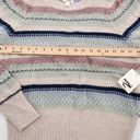 a.n.a . Womens Size Small Blue/ Beige/Pink Stripe Long Sleeve Sweater Photo 4