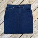 The Loft  Outlet Dark Wash Denim Jean Mini Skirt Size 12 Photo 0