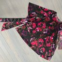 Dennis Basso Dennis By  Womens Size XL Silky Dress Black Pink Floral Photo 6