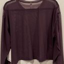 Athleta  Sheer Long Sleeve Breathe Pullover Purple Circuit Top Photo 3