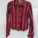 Lacoste  Colorful Striped Preppy Button Front Women Medium Long Sleeve Spring Top Photo 0