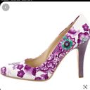 Burberry floral purple 4 inch heel Italian made leather sole 40.5 or 10.5 Photo 4