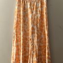 CeCe Orange And White Wide Leg Linen Pants Photo 1