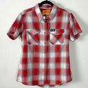 ma*rs DIXXON Clay Smith Cams . Horsepower Plaid Button Down Shirt Medium Red Grey Photo 0