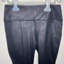 Nine West  Seamed Tummy-Control Faux leather ponte Leggings in black crackle sz S Photo 3