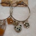 Hot Topic NWT  Honey Bear Waffle Flower gold Hoop Earrings Photo 2