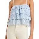 AQUA  Tiered Eyelet Camisole Top in Blue Size Small NWT Photo 0