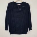 SO NWT  Kohl’s Black Cable Knit Black Long Sleeves Pullover Women’s Sweater Photo 0