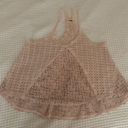 Free People  | Pink Racerback Crochet Knit Top XS Photo 3