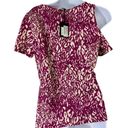 n:philanthropy  Sylvester Animal Print One Side Off Shoulder Top SZ S Purple Photo 2