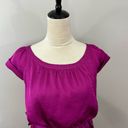 Banana Republic  Pink Silky Cap Sleeve Shirred Waist Side Tie Dress Pockets Sz 4 Photo 3