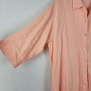 Bryn Walker  Womens Top Size M Peach Linen Button Up Asymmetric Oversized Tunic Photo 5