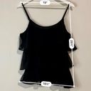 Bongo  Women's Chiffon Blouse Sleeveless Ruffle Tank Top Black Size Large EUC Photo 5