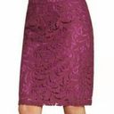 CAbi  Burgundy Lace Pencil Skirt Photo 0