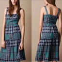 Burberry  COTTON SILK PRINT DRESS SAPPHIRE BLUE SIZE 8 Photo 1