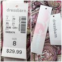 Dress Barn Pleated Skirt Paisley Pink Brown Knee Length NWT 8 Photo 3