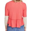 Free People  Women's Colorblock Cotton Peplum Cropped Top Size Small Photo 1