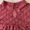 Xhilaration  Maroon Floral Lace Sleeveless Dress Medium Photo 5