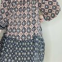 Angie NWT  Women’s Mini Geometric Printed Boho Hippie Puff Sleeve Dress Photo 2