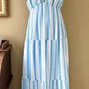 Rails  NWT Avril Gibson Stripe Midi Spaghetti Strap Linen Dress Blue/White Large Photo 10