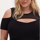 Torrid  Mesh Yoke Peplum Top Deep Black 6 / 6X Photo 9