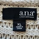 a.n.a  Womens Sweater Silver Metallic Pullover Waffle Knit Long Sleeve XL New Photo 6