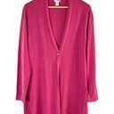 J.Jill  Wool Blend One-Button Front Long Cardigan Knit Sweater in Pink, Large Photo 0