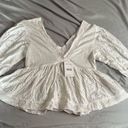 Free People  Sweeter Side Eyelet Top white, size XS oversized 19” P2P Photo 13