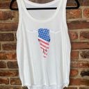 Grayson Threads  White American Flag Bull Graphic Tank Top Women's Size Large Photo 0
